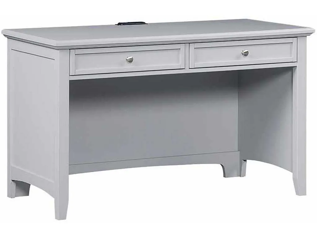 Vaughan Bassett BB26-778 Bonanza 2 Drawer Laptop Tablet Desk with Charging Station Gray