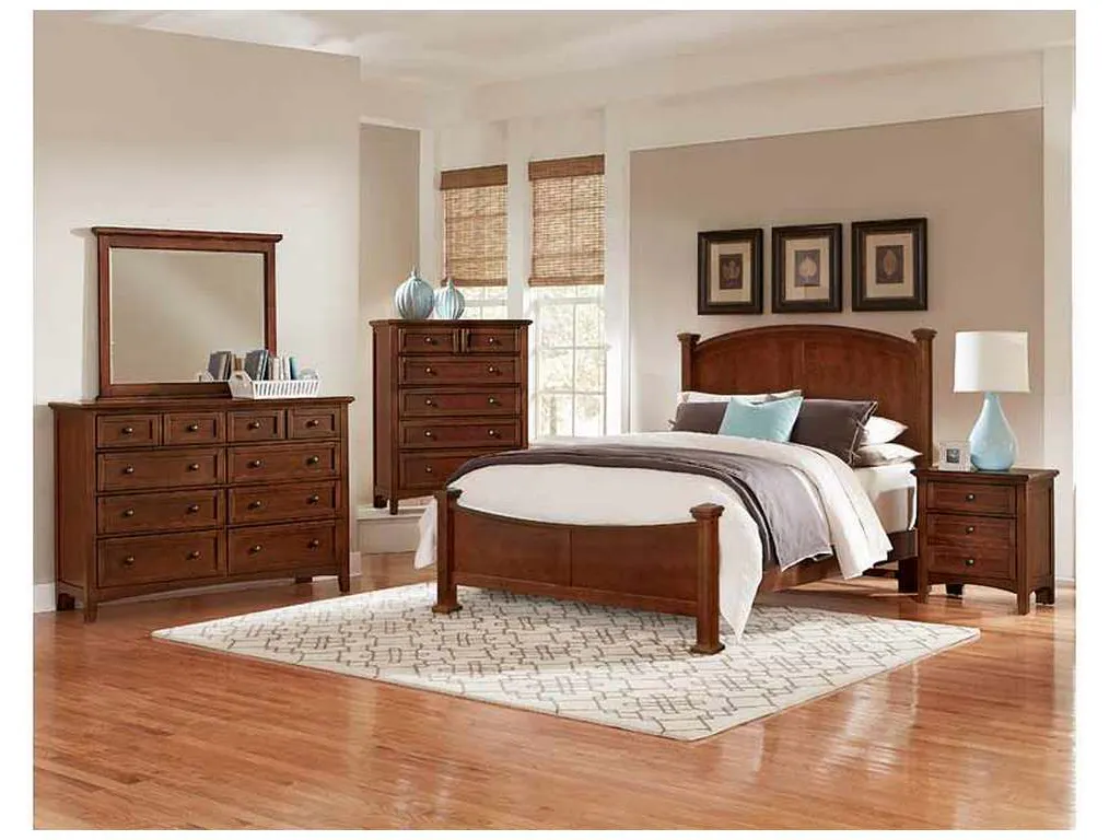Vaughan Bassett BB28-667-766-922-MS1 Bonanza King Poster Bed in Cherry Finish Vaughan Bassett BB28-667-766-922-MS1 Bonanza King Poster Bed in Cherry Finish