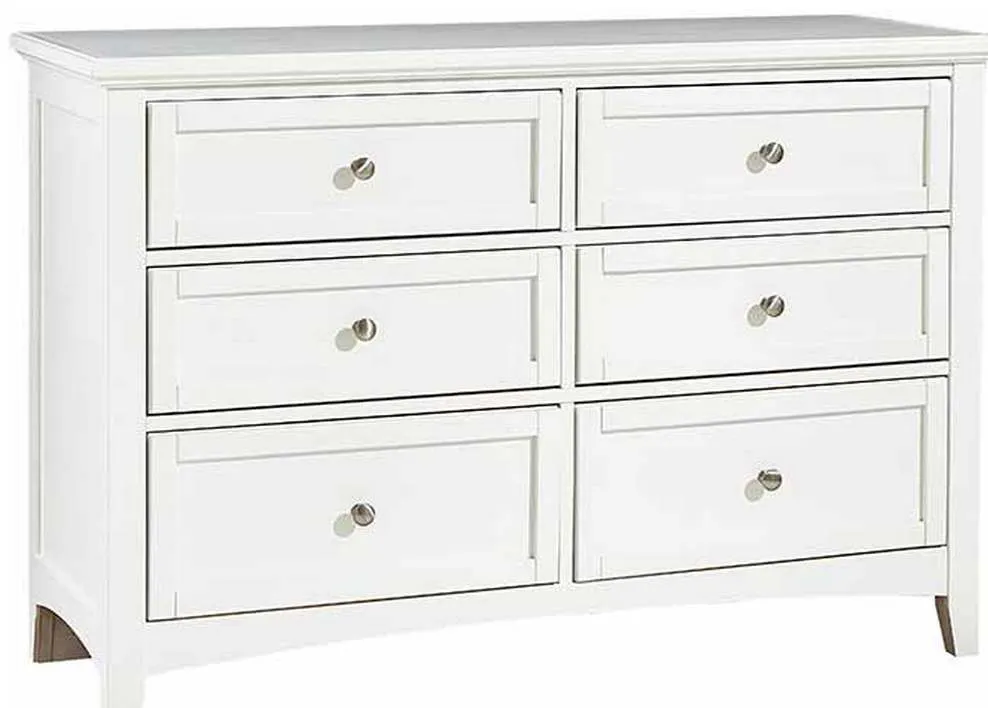 Vaughan Bassett BB29-001 Bonanza 6 Drawer Studio Dresser White Vaughan Bassett BB29-001 Bonanza 6 Drawer Studio Dresser White
