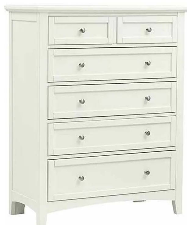 Vaughan Bassett BB29-115 Bonanza 5 Drawer Storage Chest White Vaughan Bassett BB29-115 Bonanza 5 Drawer Storage Chest White