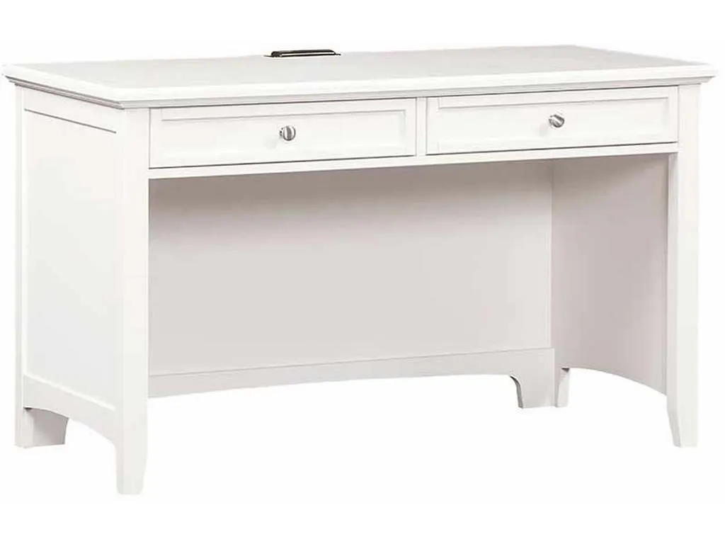 Vaughan Bassett BB29-778 Bonanza 2 Drawer Laptop Tablet Desk with Charging Station White