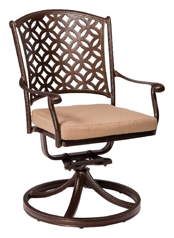 Woodard 3Y0472ST Casa Swivel Rocking Dining Armchair with Optional Seat Cushions Woodard 3Y0472ST Casa Swivel Rocking Dining Armchair with Optional Seat Cushions