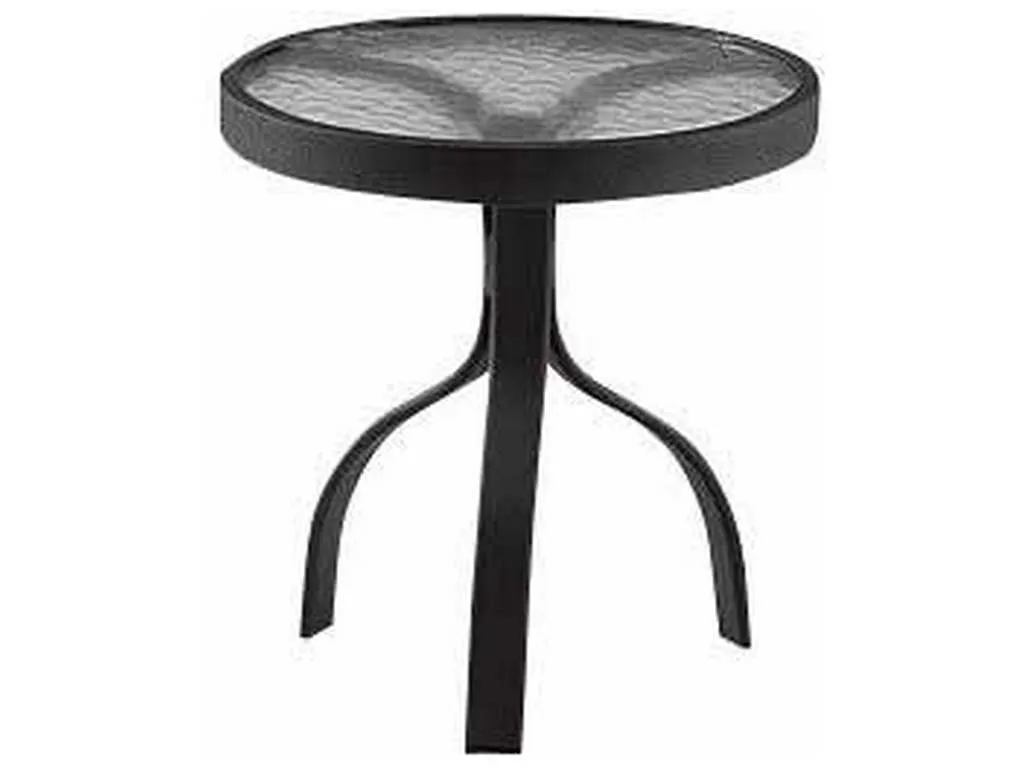 Woodard 822604W  Sandstone 18 inch Round End Table Acrylic Top