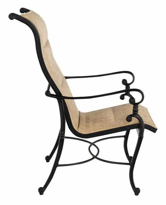 Woodard 1H0526 Avondale Sling Padded Sling Dining Armchair Woodard 1H0526 Avondale Sling Padded Sling Dining Armchair