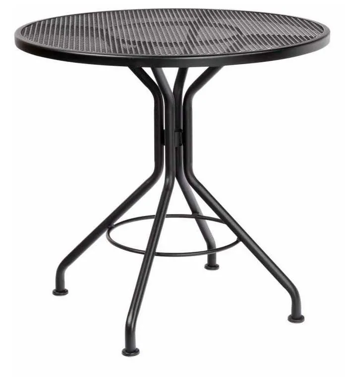 Woodard 280134 Textured Black Contact 30 inch Round Bistro Table Woodard 280134 Textured Black Contact 30 inch Round Bistro Table