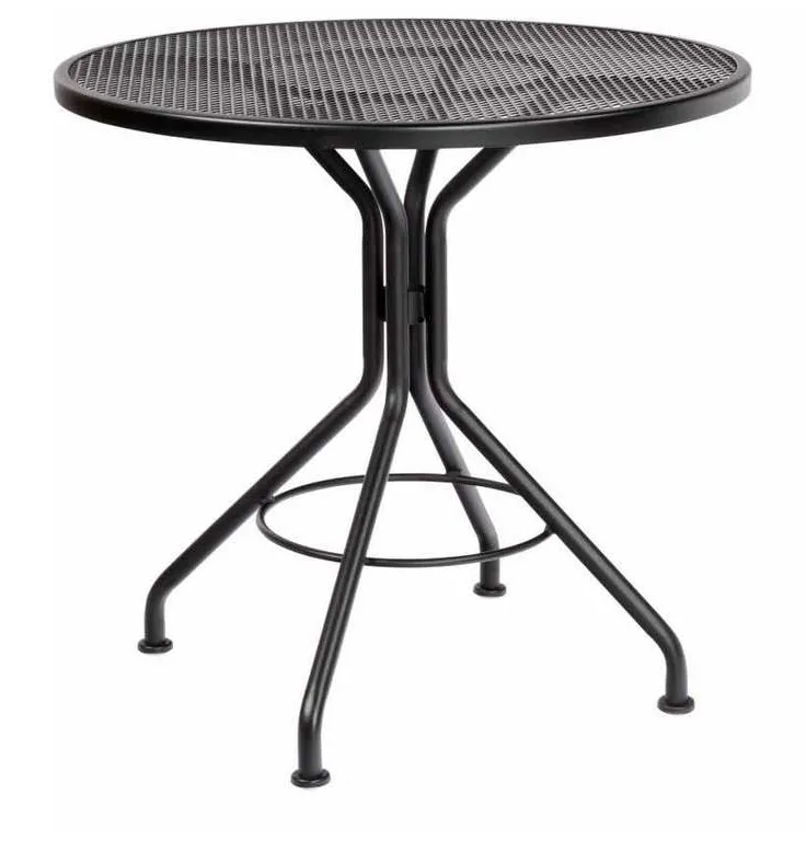 Woodard 280134 Textured Black Contact 30 inch Round Bistro Table Woodard 280134 Textured Black Contact 30 inch Round Bistro Table