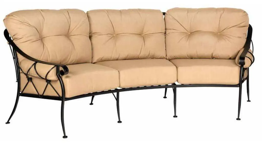 Woodard 4T0064 Derby Crescent Sofa with Cushions and Bolsters Woodard 4T0064 Derby Crescent Sofa with Cushions and Bolsters