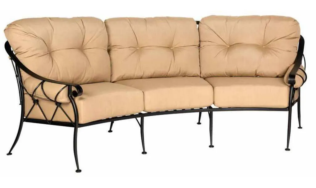 Woodard 4T0064 Derby Crescent Sofa with Cushions and Bolsters Woodard 4T0064 Derby Crescent Sofa with Cushions and Bolsters