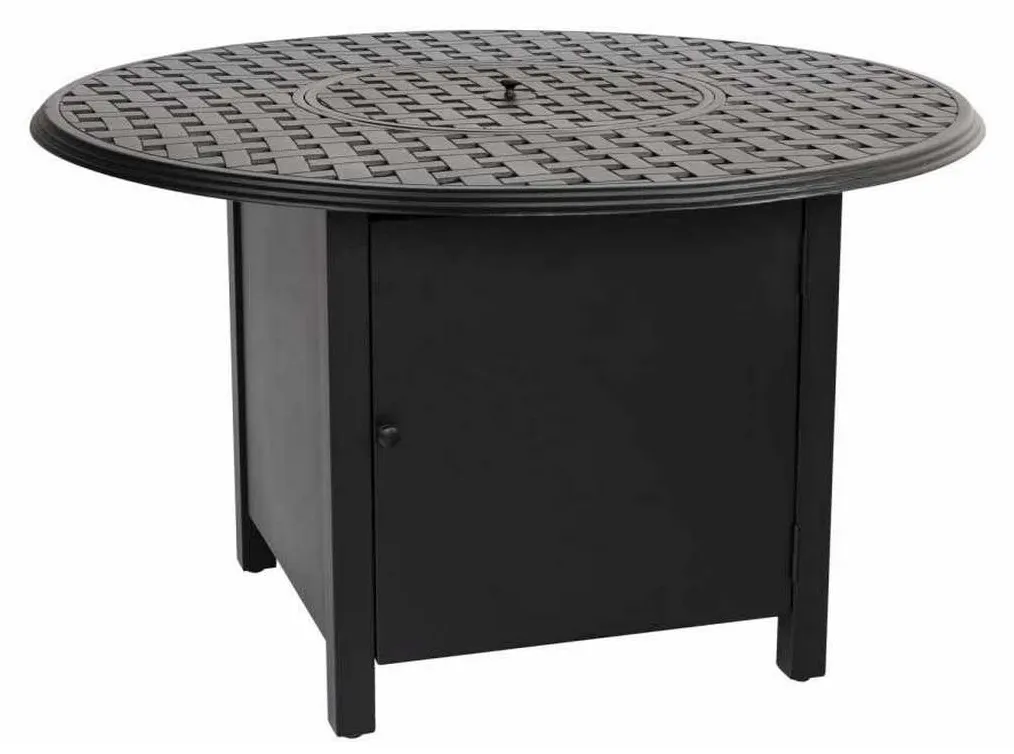Woodard 1CM1SQRB Square Dining Height Fire Table Base with Round Burner Woodard 1CM1SQRB Square Dining Height Fire Table Base with Round Burner