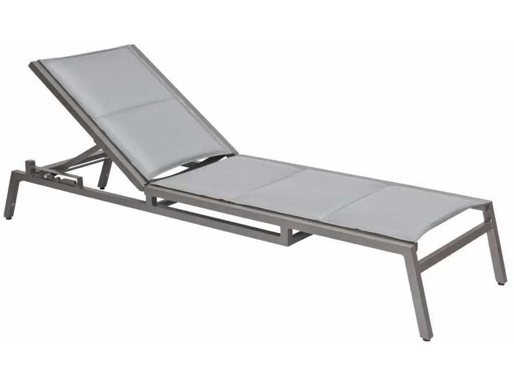 Woodard 570570 Palm Coast Padded Sling Adjustable Chaise Lounge Stackable