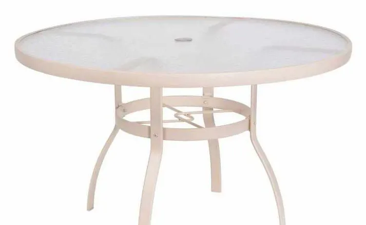 Woodard 822148W Sandstone 48 inch Round Umbrella Table Acrylic Top Woodard 822148W Sandstone 48 inch Round Umbrella Table Acrylic Top