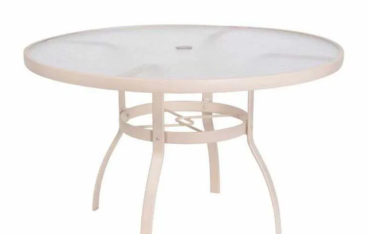 Woodard 822148W Sandstone 48 inch Round Umbrella Table Acrylic Top Woodard 822148W Sandstone 48 inch Round Umbrella Table Acrylic Top
