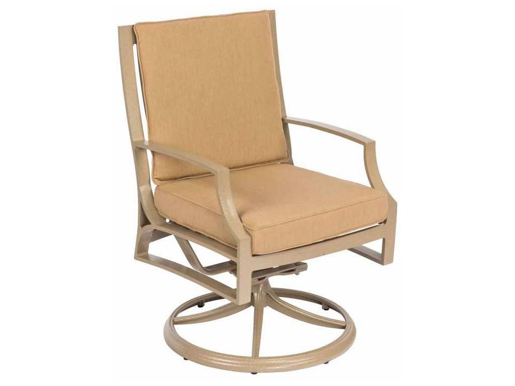 Woodard 1X0472SB Seal Cove Swivel Dining Arm Chair with Optional back cushion