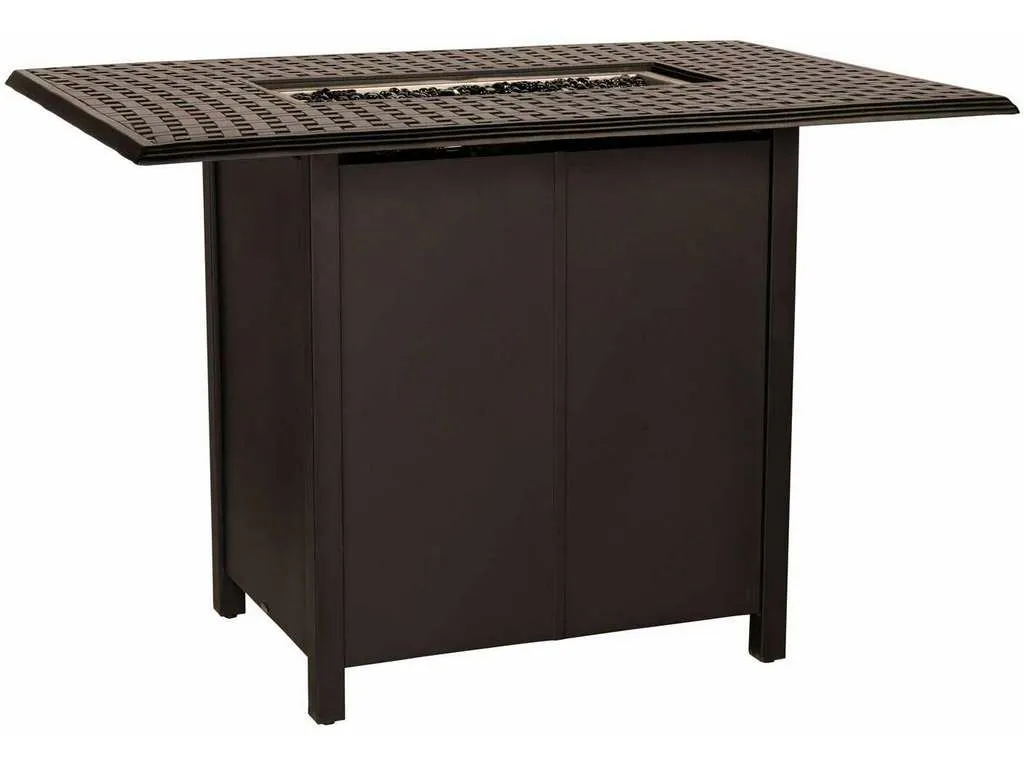 Woodard 650LBR  04946FP Thatch Complete Fire Tables Rectangular Bar Height Fire Table