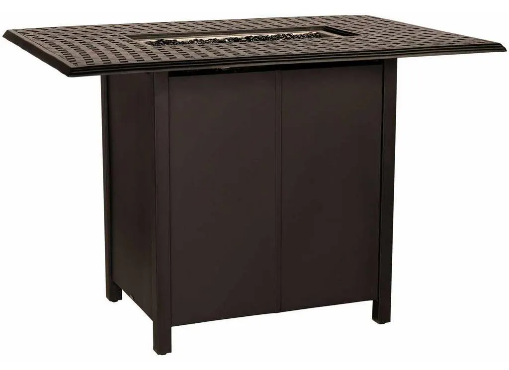 Woodard 650LBR 04946FP Thatch Complete Fire Tables Rectangular Bar Height Fire Table Woodard 650LBR 04946FP Thatch Complete Fire Tables Rectangular Bar Height Fire Table