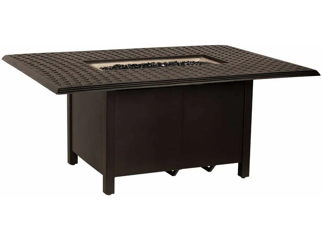 Woodard 650LCH 04946FP Thatch Complete Fire Tables Rectangular Chat Height Fire Table