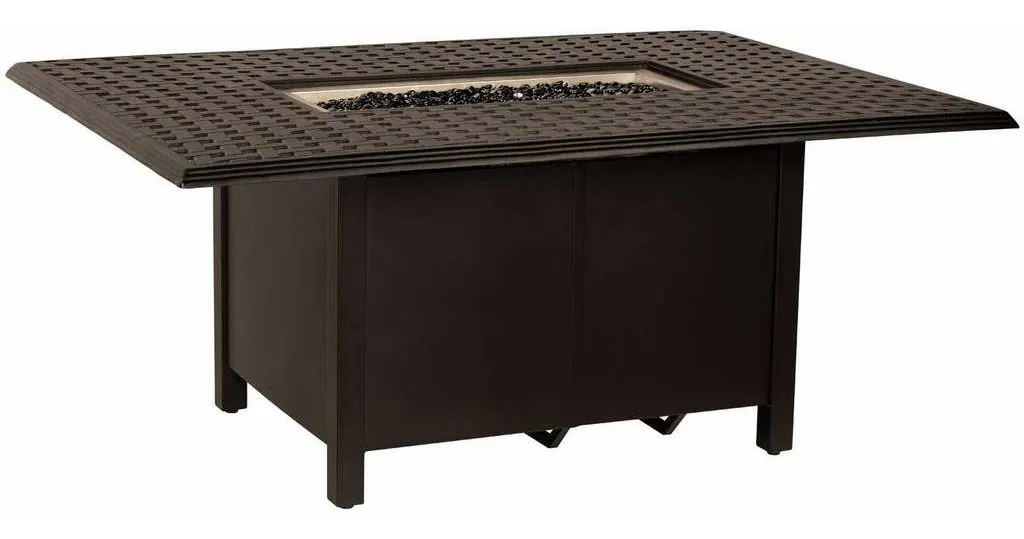 Woodard 650LCH 04946FP Thatch Complete Fire Tables Rectangular Chat Height Fire Table Woodard 650LCH 04946FP Thatch Complete Fire Tables Rectangular Chat Height Fire Table