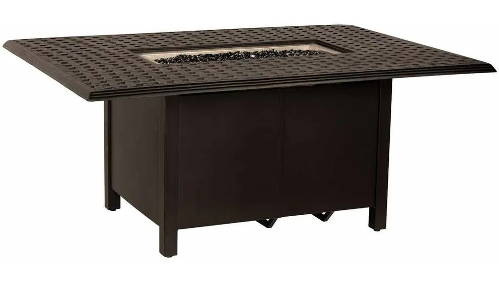 Woodard 650LCH 04946FP Thatch Complete Fire Tables Rectangular Chat Height Fire Table Woodard 650LCH 04946FP Thatch Complete Fire Tables Rectangular Chat Height Fire Table