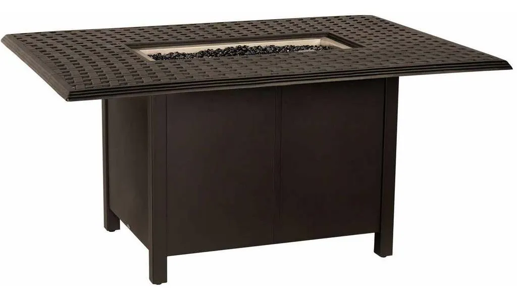 Woodard 650LDN 04946FP Thatch Complete Fire Tables Rectangular Dining Height Fire Table Woodard 650LDN 04946FP Thatch Complete Fire Tables Rectangular Dining Height Fire Table