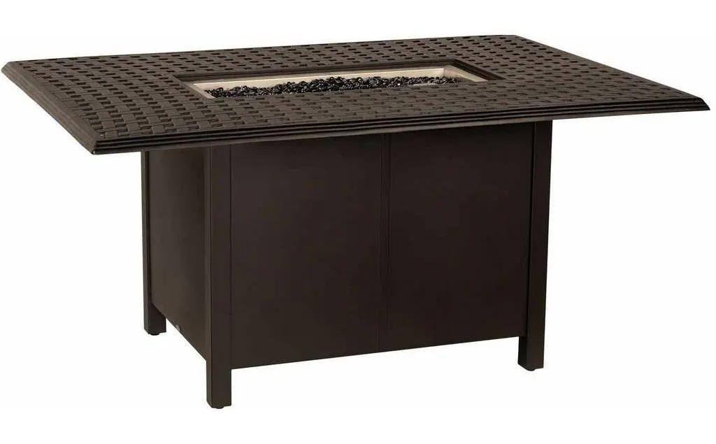 Woodard 650LDN 04946FP Thatch Complete Fire Tables Rectangular Dining Height Fire Table Woodard 650LDN 04946FP Thatch Complete Fire Tables Rectangular Dining Height Fire Table