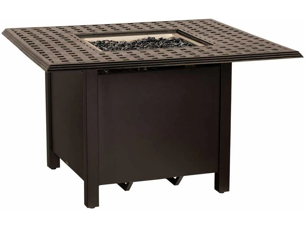 Woodard 65M742 04943FP Thatch Complete Fire Tables Square Chat Height Fire Table