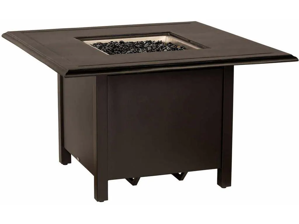 Woodard 65M742 09242FP Solid Cast Complete Fire Tables Square Chat Height Fire Table