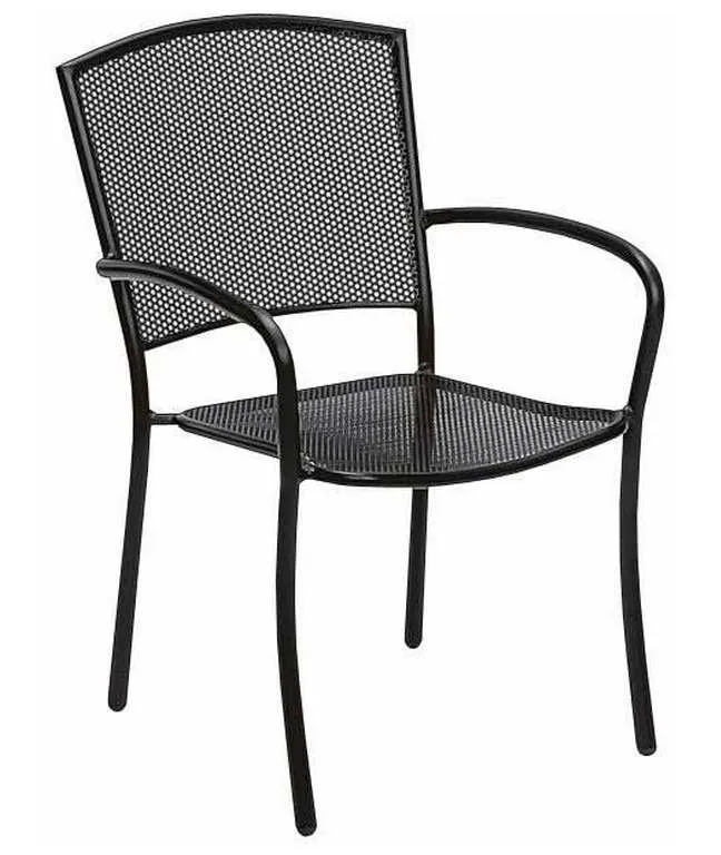 Woodard 7R0021.92 Albion Textured Black Arm Chair Stackable Woodard 7R0021.92 Albion Textured Black Arm Chair Stackable