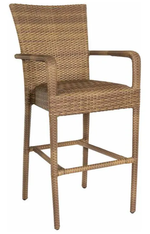 Woodard S593089 Et Cetera Padded Seat Bar Stool with Arms Woodard S593089 Et Cetera Padded Seat Bar Stool with Arms