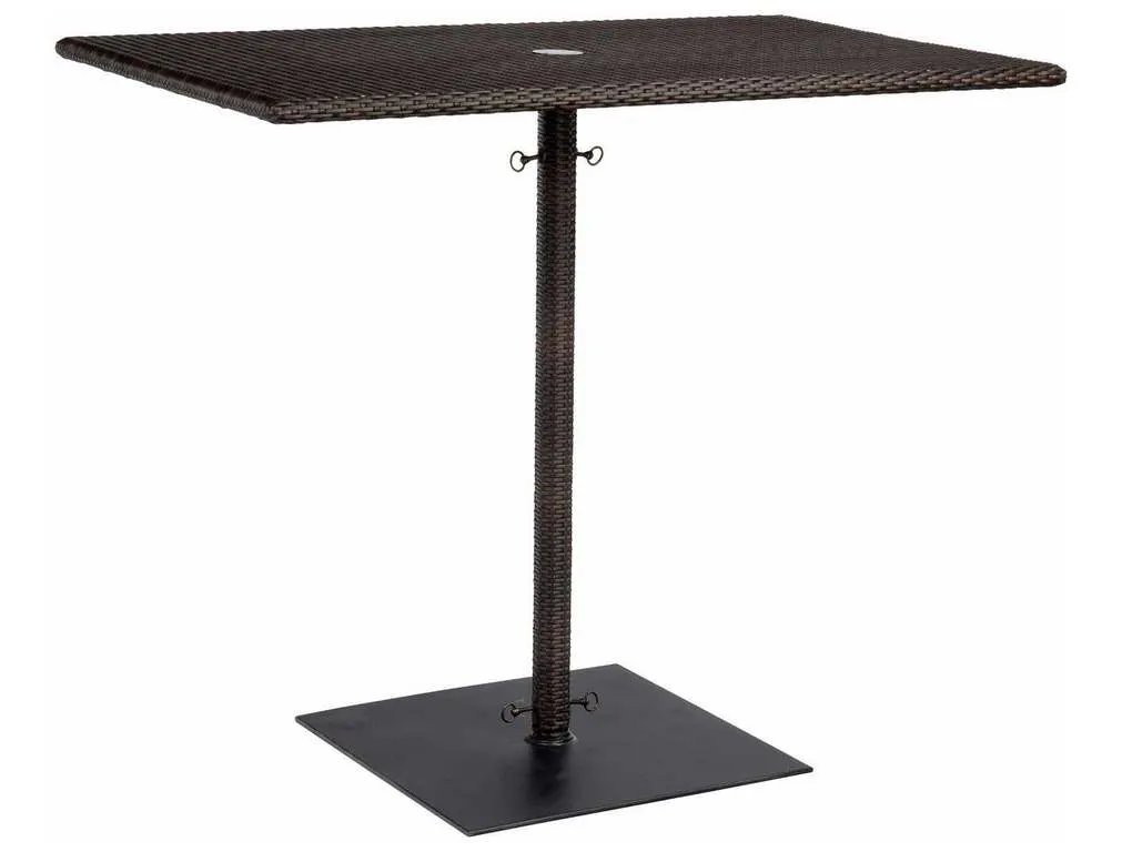 Woodard S593938 Rectangular Umbrella Bar Height Table with Weighted Base Woodard S593938 Rectangular Umbrella Bar Height Table with Weighted Base
