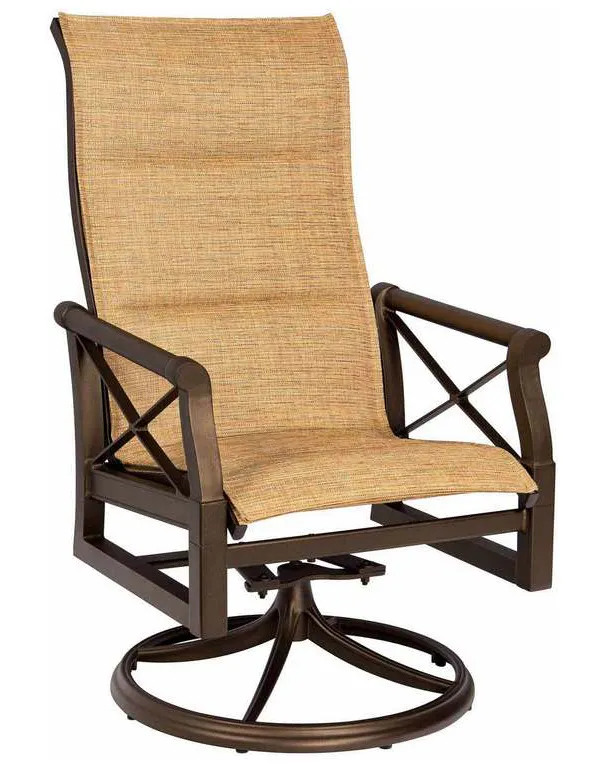 Woodard 3Q0566 Andover Padded Sling High Back Swivel Rocking Dining Armchair Woodard 3Q0566 Andover Padded Sling High Back Swivel Rocking Dining Armchair