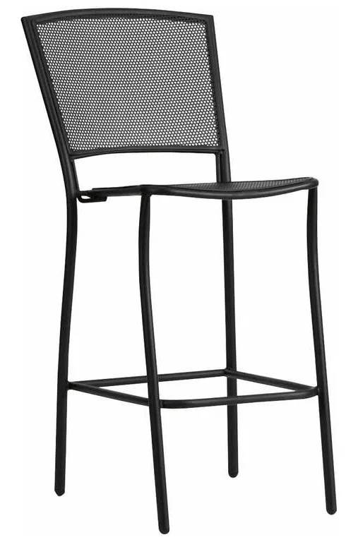 Woodard 7R0181.92 Albion Textured Black Stationary Bar Stool Woodard 7R0181.92 Albion Textured Black Stationary Bar Stool