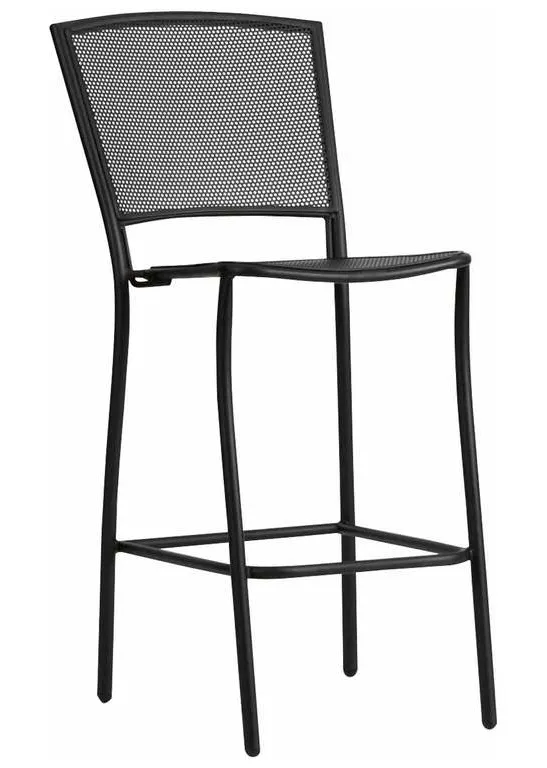 Woodard 7R0181.92 Albion Textured Black Stationary Bar Stool Woodard 7R0181.92 Albion Textured Black Stationary Bar Stool