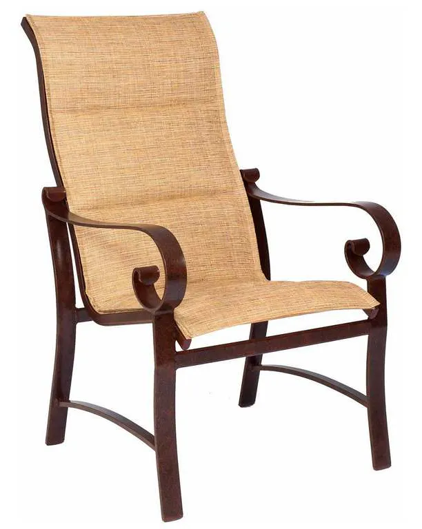 Woodard 62H525 Belden Padded Sling High Back Dining Armchair Woodard 62H525 Belden Padded Sling High Back Dining Armchair