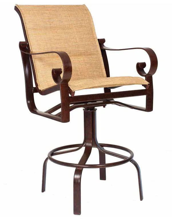 Woodard 62H568 Belden Padded Sling Swivel Bar Stool Woodard 62H568 Belden Padded Sling Swivel Bar Stool