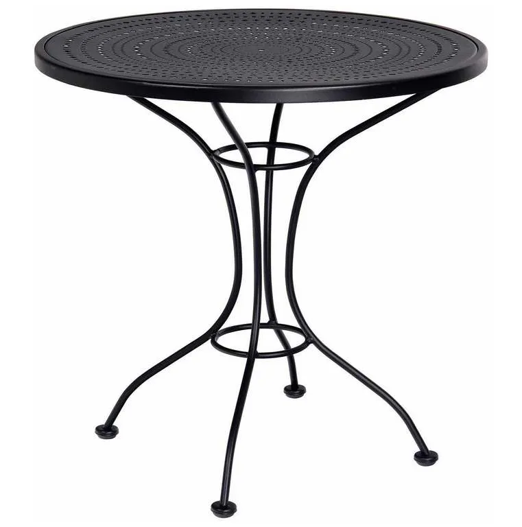 Woodard 380032 Parisienne 30 inch Round Bistro Table Pattern Metal Top Woodard 380032 Parisienne 30 inch Round Bistro Table Pattern Metal Top