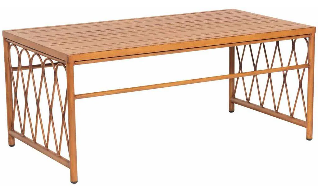 Woodard S650213 Cane Coffee Table with Slatted Top Woodard S650213 Cane Coffee Table with Slatted Top