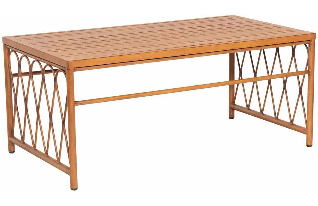 Woodard S650213 Cane Coffee Table with Slatted Top Woodard S650213 Cane Coffee Table with Slatted Top