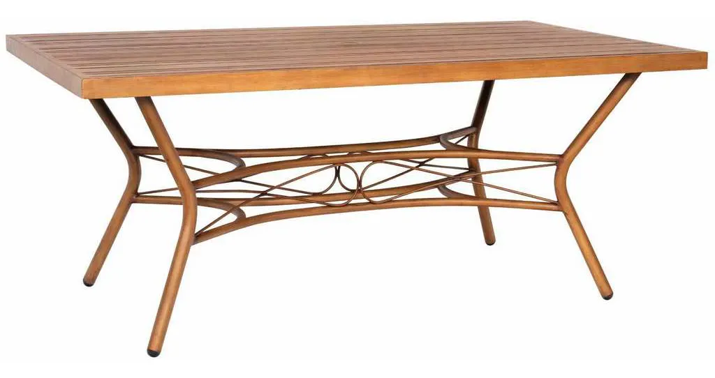 Woodard S650703 Cane Rectangular Slatted Top Dining Table Woodard S650703 Cane Rectangular Slatted Top Dining Table