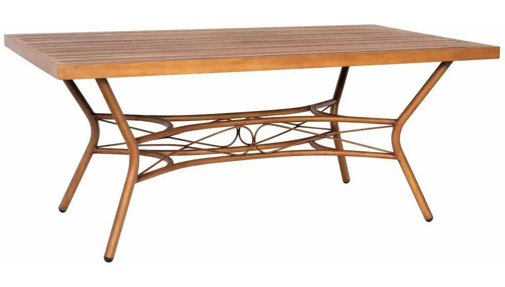 Woodard S650703 Cane Rectangular Slatted Top Dining Table Woodard S650703 Cane Rectangular Slatted Top Dining Table