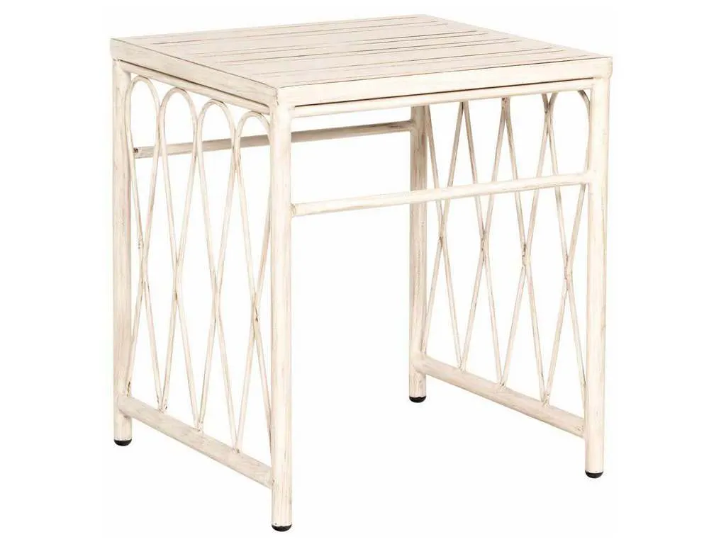 Woodard S650203 Cane   End Table with Slatted Top