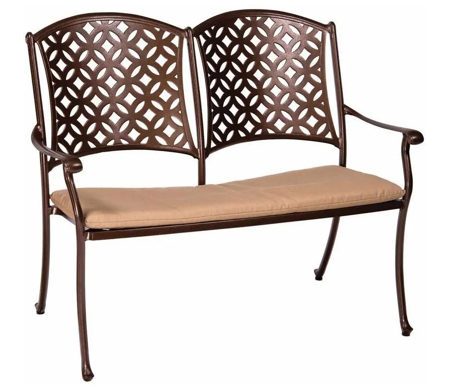 Woodard 3Y0404ST Casa Bench with Optional Seat Cushion Woodard 3Y0404ST Casa Bench with Optional Seat Cushion
