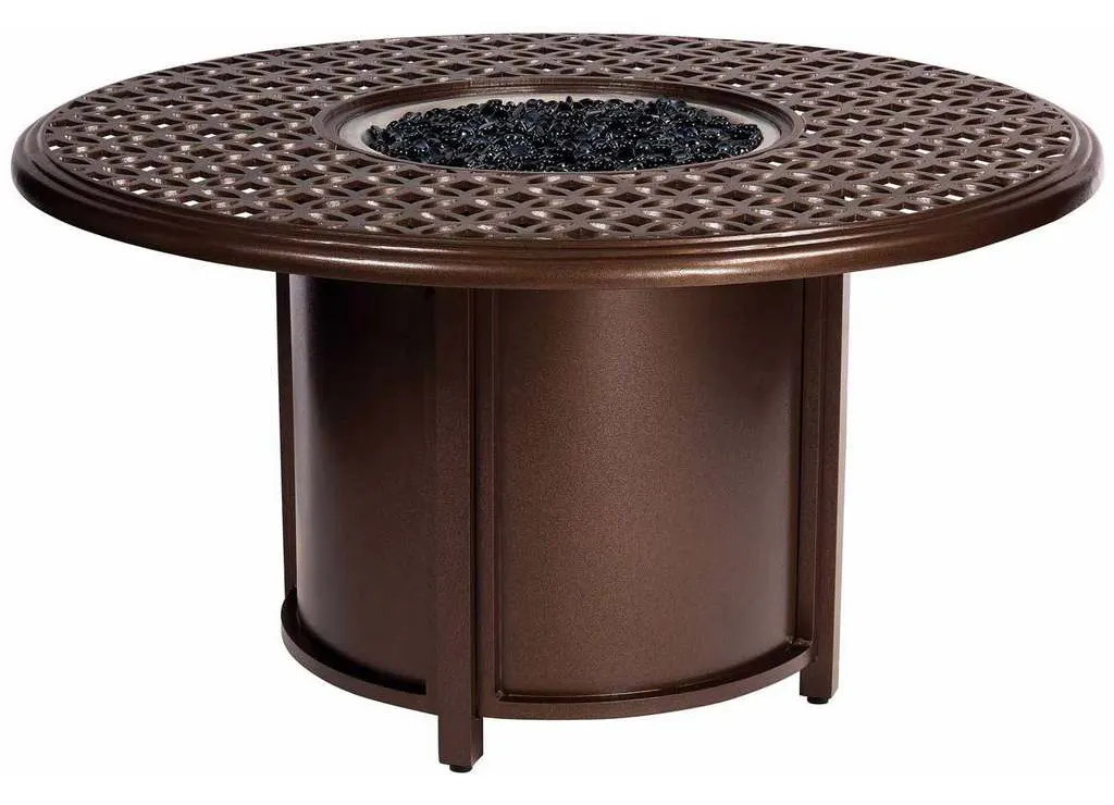 Woodard 3Y0747FP Casa Fire Round Chat Height Fire Table and Round Burner Woodard 3Y0747FP Casa Fire Round Chat Height Fire Table and Round Burner