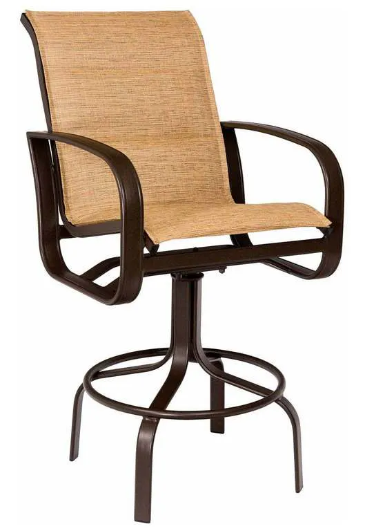 Woodard 2FH568 Cayman Isle Padded Sling Swivel Bar Stool Woodard 2FH568 Cayman Isle Padded Sling Swivel Bar Stool