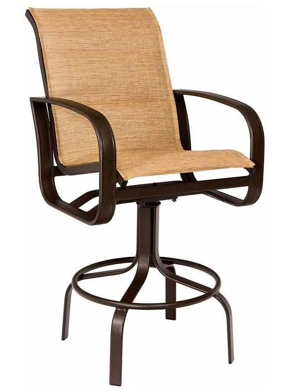 Woodard 2FH568 Cayman Isle Padded Sling Swivel Bar Stool Woodard 2FH568 Cayman Isle Padded Sling Swivel Bar Stool