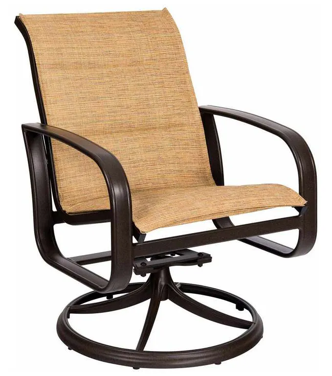 Woodard 2FX572 Cayman Isle Padded Sling Swivel Rocking Dining Armchair Woodard 2FX572 Cayman Isle Padded Sling Swivel Rocking Dining Armchair