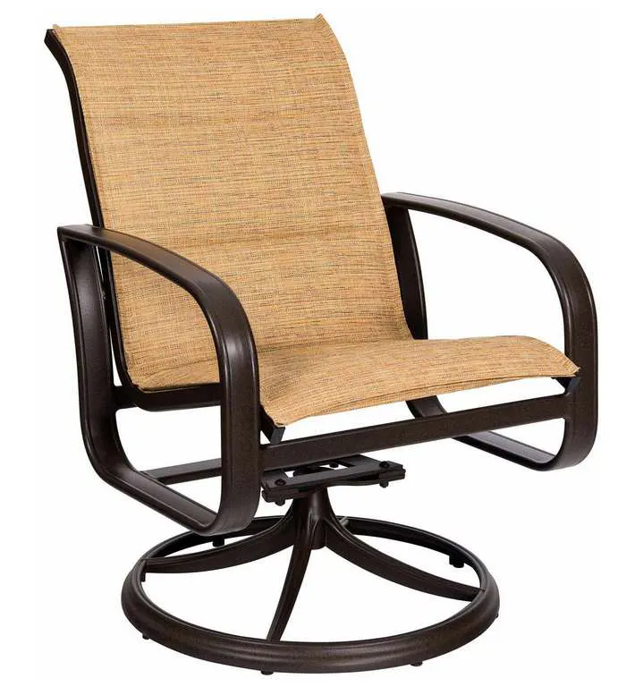 Woodard 2FX572 Cayman Isle Padded Sling Swivel Rocking Dining Armchair Woodard 2FX572 Cayman Isle Padded Sling Swivel Rocking Dining Armchair
