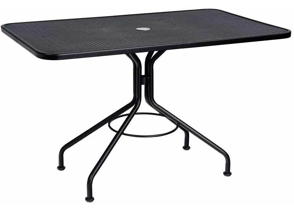 Woodard 280030 Mesh Contract+ 30 inch x 48 inch Rectangle Umbrella Table Woodard 280030 Mesh Contract+ 30 inch x 48 inch Rectangle Umbrella Table