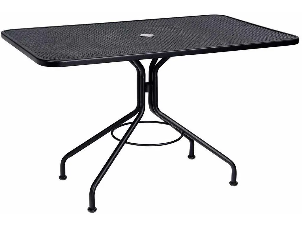 Woodard 280030 Mesh Contract+ 30 inch x 48 inch Rectangle Umbrella Table Woodard 280030 Mesh Contract+ 30 inch x 48 inch Rectangle Umbrella Table