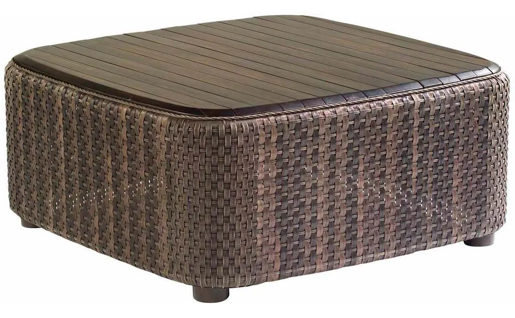 Woodard S530211 Aruba Coffee Table with Teak Top Woodard S530211 Aruba Coffee Table with Teak Top