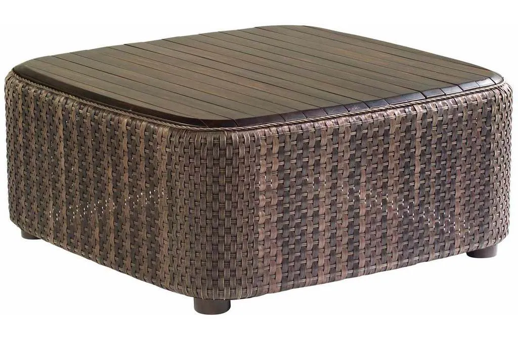 Woodard S530211 Aruba Coffee Table with Teak Top Woodard S530211 Aruba Coffee Table with Teak Top